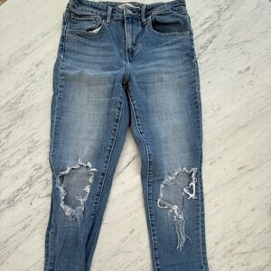Levi's Blue Distressed Skinny Jeans